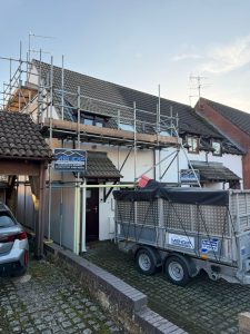 Scaffolding erected by Mendip Scaffolding Contractors on a house