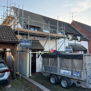 Mendip Scaffolding installed on a house
