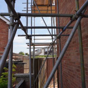 The view from underneath scaffolding