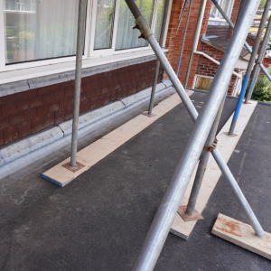 Base of scaffolding